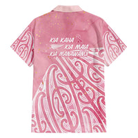 Breast Cancer Awareness Maori Family Matching Off Shoulder Maxi Dress and Hawaiian Shirt Kia Kaha Kia Maia Kia Manawanui - Polynesian Pride