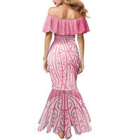 Breast Cancer Awareness Maori Mermaid Dress Kia Kaha Kia Maia Kia Manawanui - Polynesian Pride