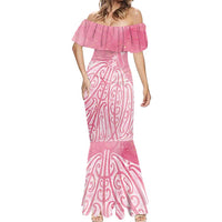 Breast Cancer Awareness Maori Mermaid Dress Kia Kaha Kia Maia Kia Manawanui - Polynesian Pride
