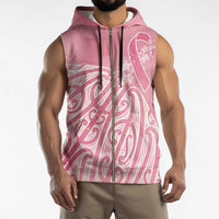 Breast Cancer Awareness Maori Sleeveless Zip Hoodie Kia Kaha Kia Maia Kia Manawanui - Polynesian Pride