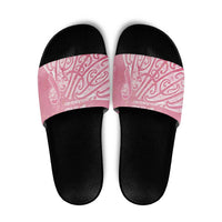 Breast Cancer Awareness Maori Slide Sandals Kia Kaha Kia Maia Kia Manawanui - Polynesian Pride