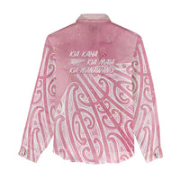 Breast Cancer Awareness Maori Women Casual Shirt Kia Kaha Kia Maia Kia Manawanui - Polynesian Pride