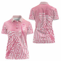 Breast Cancer Awareness Maori Women Polo Shirt Kia Kaha Kia Maia Kia Manawanui - Polynesian Pride