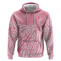 Breast Cancer Awareness Maori Zip Hoodie Kia Kaha Kia Maia Kia Manawanui - Polynesian Pride