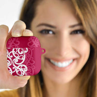 Breast Cancer Awareness Maori AirPods Case Koru Kowhaiwhai LT7 - Polynesian Pride