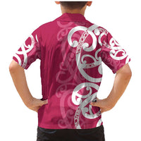 Breast Cancer Awareness Maori Family Matching Mermaid Dress and Hawaiian Shirt Koru Kowhaiwhai - Polynesian Pride