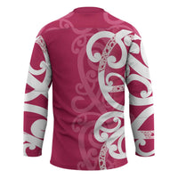 Breast Cancer Awareness Maori Hockey Jersey Koru Kowhaiwhai LT7 - Polynesian Pride