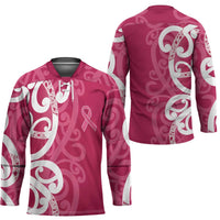 Breast Cancer Awareness Maori Hockey Jersey Koru Kowhaiwhai - Polynesian Pride