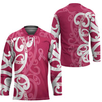 Breast Cancer Awareness Maori Hockey Jersey Koru Kowhaiwhai LT7 - Polynesian Pride