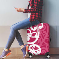 Breast Cancer Awareness Maori Luggage Cover Koru Kowhaiwhai - Polynesian Pride