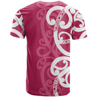 Breast Cancer Awareness Maori T Shirt Koru Kowhaiwhai - Polynesian Pride