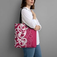 Breast Cancer Awareness Maori Tote Bag Koru Kowhaiwhai - Polynesian Pride
