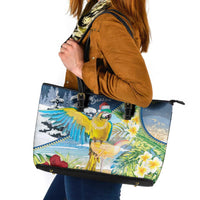 Funny Tropical Christmas Leather Tote Bag Tis The Season To Get Tipsy LT7 Colorful - Polynesian Pride