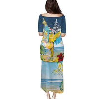 Funny Tropical Christmas Puletasi Tis The Season To Get Tipsy LT7 - Polynesian Pride