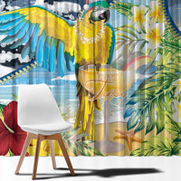 Funny Tropical Christmas Window Curtain Tis The Season To Get Tipsy LT7 - Polynesian Pride