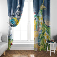 Funny Tropical Christmas Window Curtain Tis The Season To Get Tipsy LT7 - Polynesian Pride