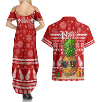 Hawaii Pineapple Christmas Couples Matching Summer Maxi Dress and Hawaiian Shirt Mele Kalikimaka LT7 - Polynesian Pride