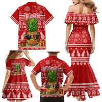 Hawaii Pineapple Christmas Family Matching Mermaid Dress and Hawaiian Shirt Mele Kalikimaka LT7 - Polynesian Pride