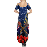 Anzac Summer Maxi Dress Ausralia Aboriginal Mix New Zealand Slouch Hats LT7 - Polynesian Pride