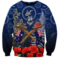 Anzac Sweatshirt Australia Aboriginal Mix New Zealand Slouch Hats LT7 Unisex Blue - Polynesian Pride