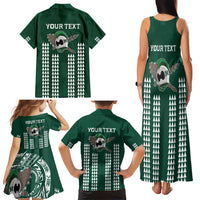 Hawaii Rainbow Warriors Personalized Family Matching Tank Maxi Dress and Hawaiian Shirt Kakau Ikakai Laau Pama