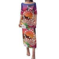 Kia Orana Cook Islands Family Matching Puletasi and Hawaiian Shirt Sunset Dream