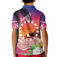 Kia Orana Cook Islands Kid Polo Shirt Sunset Dream