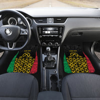 Vanuatu Indipendens Dei Car Mats Tribal Sand Drawing LT7 Set 2pcs - Front Colorful - Polynesian Pride