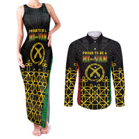 Vanuatu Indipendens Dei Couples Matching Tank Maxi Dress and Long Sleeve Button Shirt Tribal Sand Drawing LT7 Colorful - Polynesian Pride