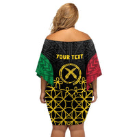 Vanuatu Indipendens Dei Off Shoulder Short Dress Tribal Sand Drawing LT7 - Polynesian Pride