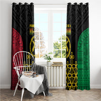 Vanuatu Indipendens Dei Window Curtain Tribal Sand Drawing LT7 - Polynesian Pride