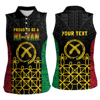 Vanuatu Indipendens Dei Women Sleeveless Polo Shirt Tribal Sand Drawing