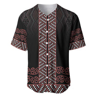 Maori Taniko Patterns Baseball Jersey Brown Niho Taniwha Mix Paatiki Motifs