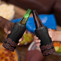 Maori Taniko Patterns 4 in 1 Can Cooler Tumbler Brown Niho Taniwha Mix Paatiki Motifs LT7 - Polynesian Pride
