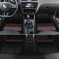 Maori Taniko Patterns Car Mats Brown Niho Taniwha Mix Paatiki Motifs LT7 Set 4pcs Brown - Polynesian Pride