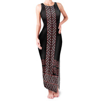 Maori Taniko Patterns Family Matching Tank Maxi Dress and Hawaiian Shirt Brown Niho Taniwha Mix Paatiki Motifs