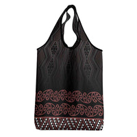 Maori Taniko Patterns Grocery Bag Brown Niho Taniwha Mix Paatiki Motifs LT7 - Polynesian Pride