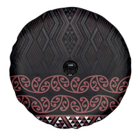 Maori Taniko Patterns Spare Tire Cover Brown Niho Taniwha Mix Paatiki Motifs