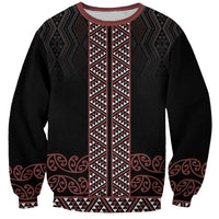 Maori Taniko Patterns Sweatshirt Brown Niho Taniwha Mix Paatiki Motifs LT7 Unisex Brown - Polynesian Pride