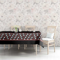 Maori Taniko Patterns Tablecloth Brown Niho Taniwha Mix Paatiki Motifs LT7 - Polynesian Pride