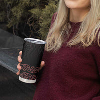 Maori Taniko Patterns Tumbler Cup Brown Niho Taniwha Mix Paatiki Motifs