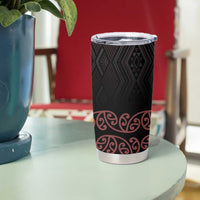Maori Taniko Patterns Tumbler Cup Brown Niho Taniwha Mix Paatiki Motifs