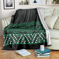 Maori Taniko Patterns Blanket Pounamu Niho Taniwha Mix Paatiki Motifs LT7 Green - Polynesian Pride