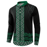 Maori Taniko Patterns Button Sweatshirt Pounamu Niho Taniwha Mix Paatiki Motifs LT7 - Polynesian Pride