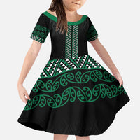 Maori Taniko Patterns Family Matching Puletasi and Hawaiian Shirt Pounamu Niho Taniwha Mix Paatiki Motifs