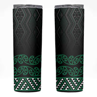 Maori Taniko Patterns Skinny Tumbler Pounamu Niho Taniwha Mix Paatiki Motifs