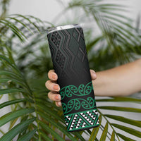 Maori Taniko Patterns Skinny Tumbler Pounamu Niho Taniwha Mix Paatiki Motifs