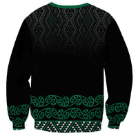 Maori Taniko Patterns Sweatshirt Pounamu Niho Taniwha Mix Paatiki Motifs LT7 - Polynesian Pride
