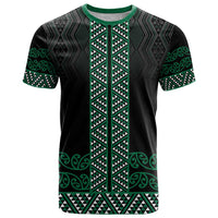 Maori Taniko Patterns T Shirt Pounamu Niho Taniwha Mix Paatiki Motifs LT7 Green - Polynesian Pride