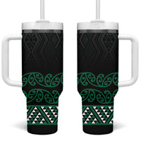 Maori Taniko Patterns Tumbler With Handle Pounamu Niho Taniwha Mix Paatiki Motifs